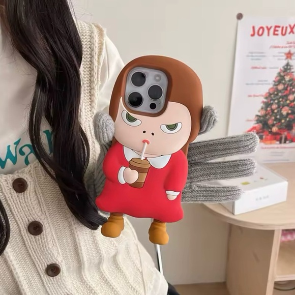 iPhone 16 Pro Max Case,Sassy Girl with Drink 3D Silicone Case,Funny & Protective - Picture 3 of 8